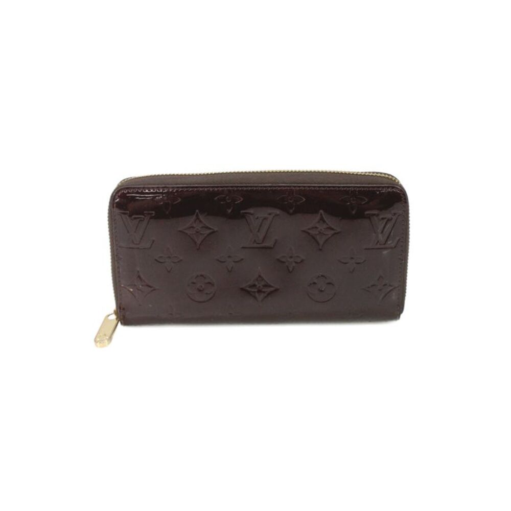 Louis Vuitton Womens Patent Leather Monogram Vernis Zippy Card Wallet Red